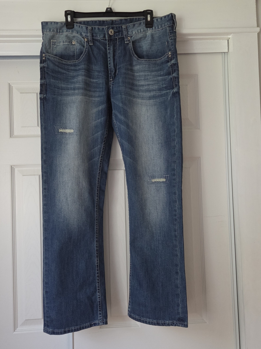 Buffalo David Bitton Men's Medium Blue Bootcut Relaxed Straight Jeans 34/30